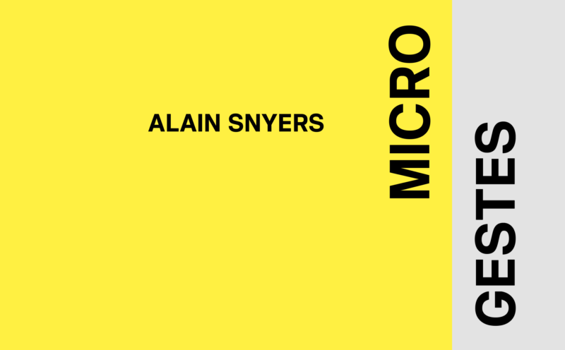 Microgestes d'Alain Snyers, éditions Vroum